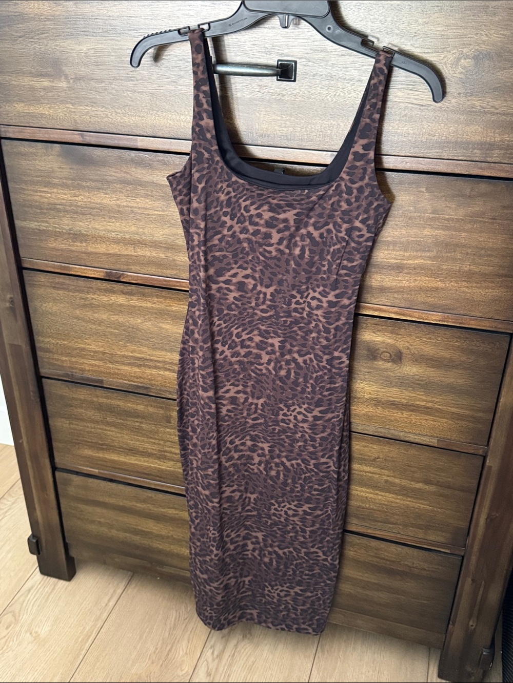 MPG Brown Leopard-Print Sleeveless Bodycon Dress
